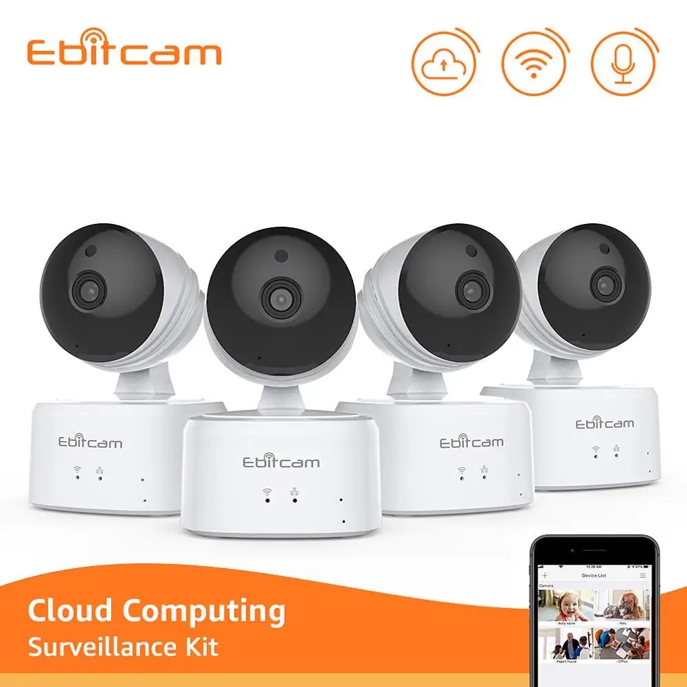 Беспроводная камера видеонаблюдения Ebitcam 1080p PTZ для помещения Wi Fi 1080p|Система