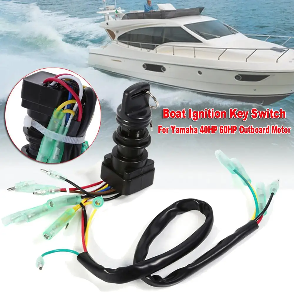 

Marine Boat Ignition Key Switch For Yamaha 40HP 60HP Outboard Motor 703-82510-43-00 Ignition Switch with Wire Boat Accessories