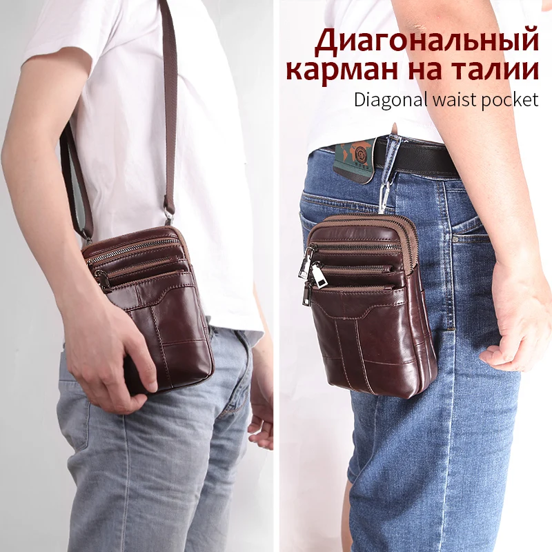 Cobbler Legend 5 Карманов мужская сумка через плечо из натуральной кожи для путешествий