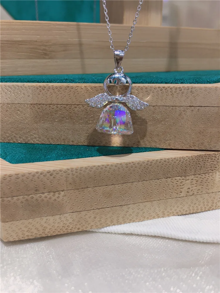 

Wing Crystal Sterling Silver S925 Women's Necklace Clavicle Chain Jewelry 2021 Trend Accessories Korean Style Punk Gift New Hot