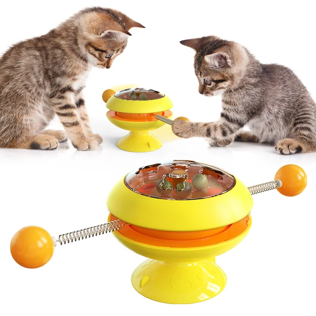 cat toy Turntable Multifunctional funny cat stick cat funny catnip ball pet Rattle Swing ball safe non-toxic sucker fixed