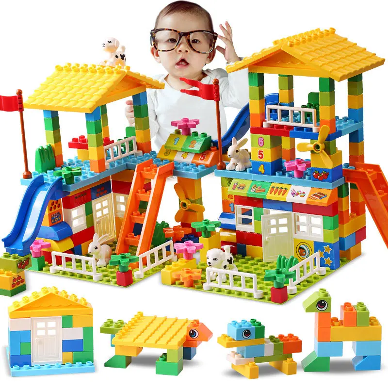 

Children's puzzle and large particle building block house parent-child interactive early education intelligence development toy