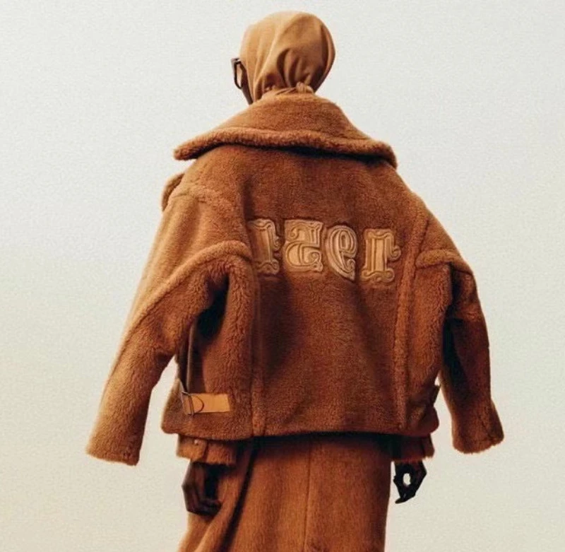 

Женское повседневное короткое пальто M3, модное классическое Брендовое дизайнерское пальто с надписью и изображением медведя, новинка на ос...