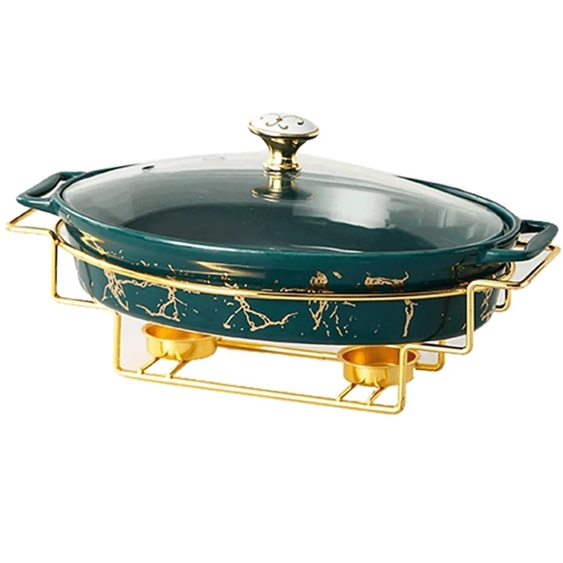 

Oval Ceramic Plate Soup Pot Household Soup Pot Ceramic Pot Heating Multi-Purpose Ceramic Pot Buffet for Wedding Party