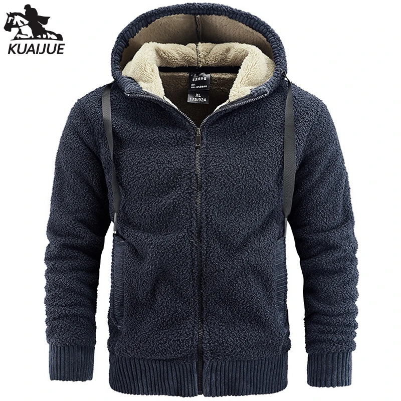 Толстовки для мужчин Уличная L 6XL 7XL 8XL Мужская зимняя кашемировая куртка толстый с