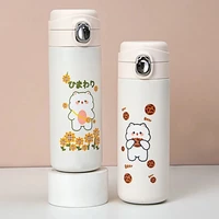 cute cat stainless steel vacuum bottle coffee tea milk mug travel gift cartoon water bottle for girls isolated thermal cup