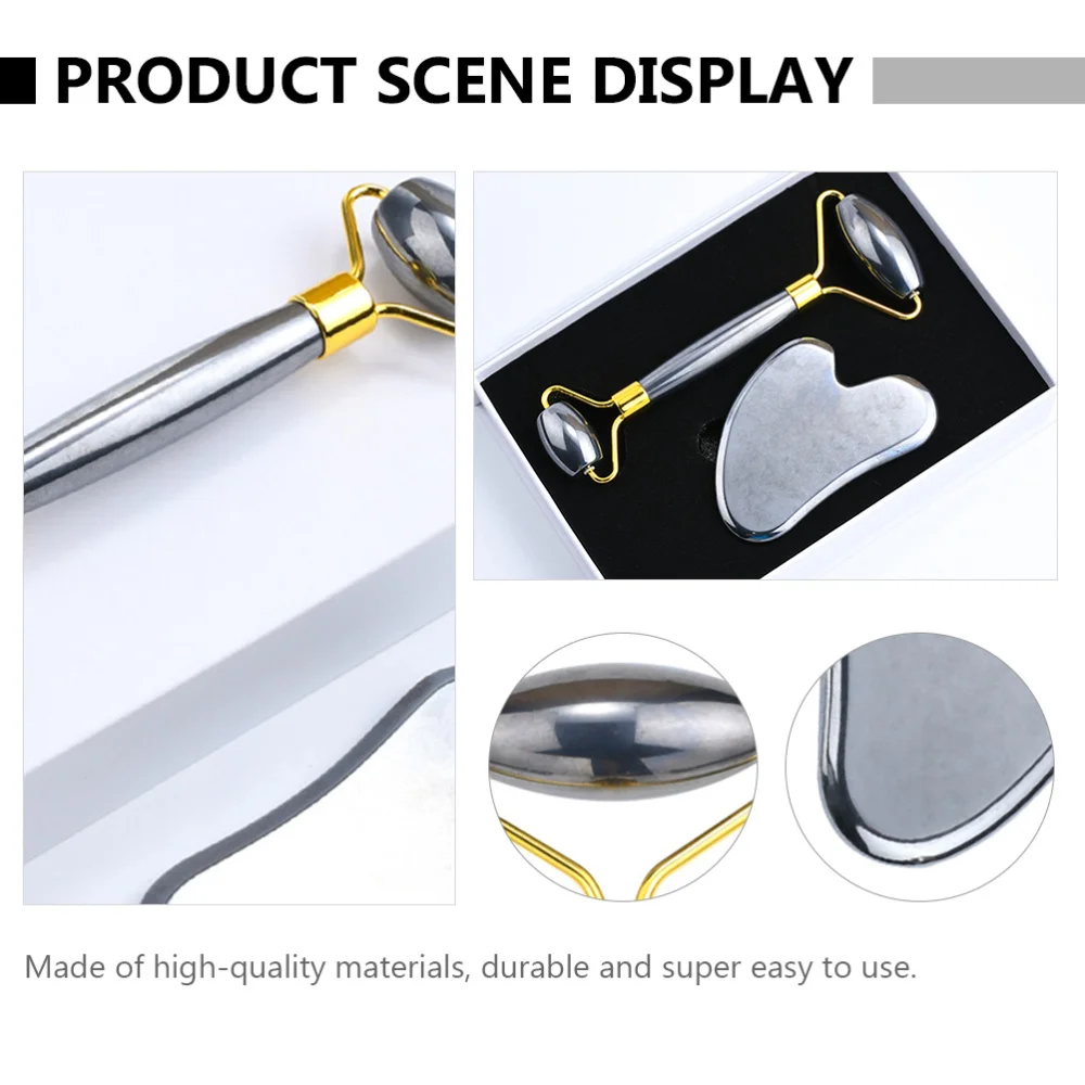 

1 Set Heart-shaped Facial Scraping Board Roller Stick Set Tools