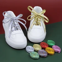 shimmering metallic glitter flat shoelaces sparkle shiny bootlaces for canvas sneakers athletic boots shoes 110cm