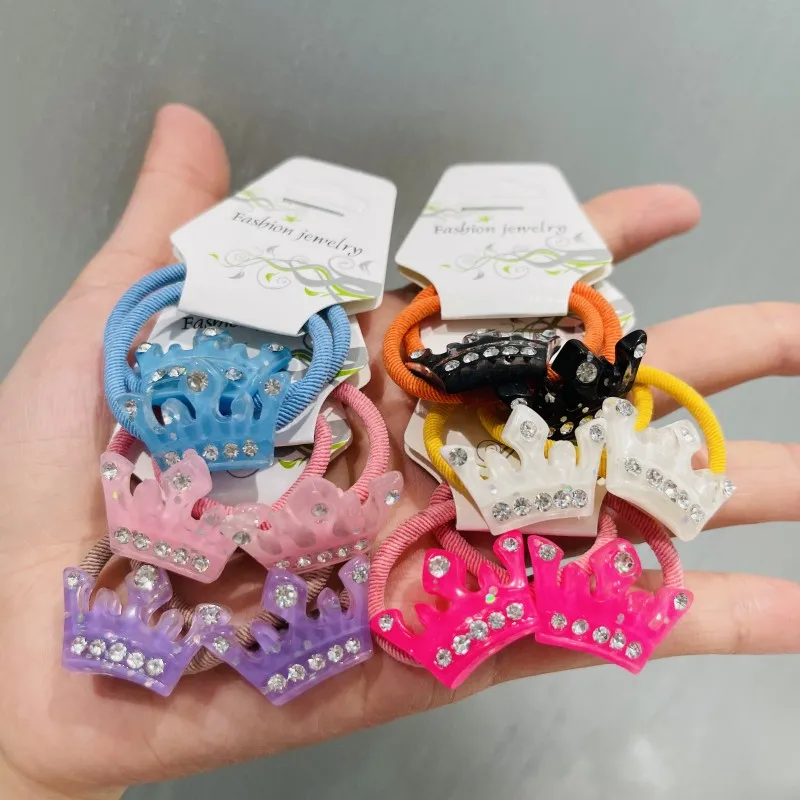 

Резинки для волос с кристаллами для девочек, 12 шт./компл., эластичные заколки для хвоста, Детские аксессуары для волос