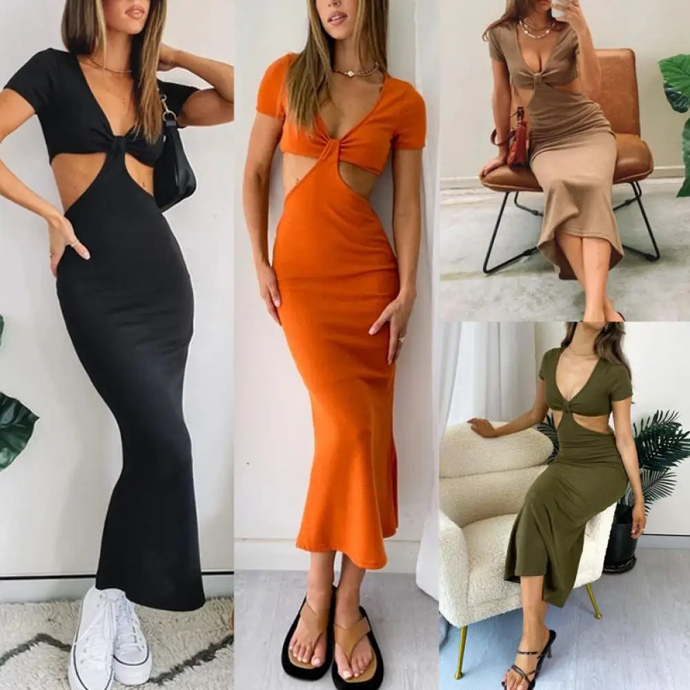

2021 Summer New Fashion Romania Sexy Tailored Long Skirt High Elastic Knitted Hip Skirt New
