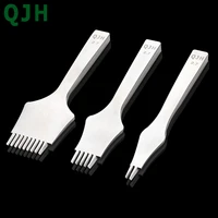 qjh professional leather punching tool chisel polished fork leather punching craft tool set sewing lace needle diy puncher