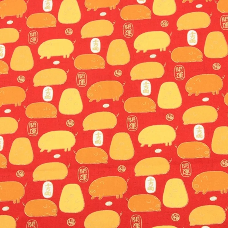 Половинная утолщенная хлопчатобумажная ткань с мультяшным рисунком золотой