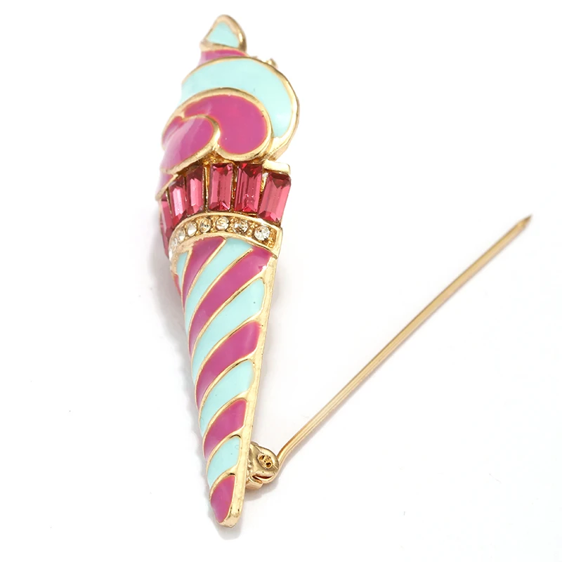 ALLYES милые эмалированные Броши с изображением мороженого в мультяшном стиле