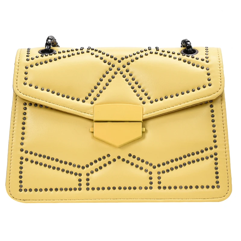 

Square Crossbody Rivet bag 2021 Fashion New High-quality PU Leather Women's Designer Handbags Chain Shoulder Messenger Bag