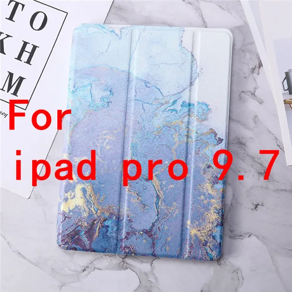 Для iPad 2/3/4 iPad Air/Air 2 мраморный узор силиконовый чехол s для iPad 9,7 Pro 10,5 iPad Air 3 Mini 123 Mini 4 5 Чехол - Цвет: blue