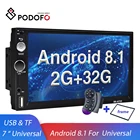 Автомобильный мультимедийный плеер Podofo, стерео магнитола на Android 8,1, с GPS, Wi-Fi, TF, для VW, Nissan, Hyundai, Toyota, типоразмер 2DIN