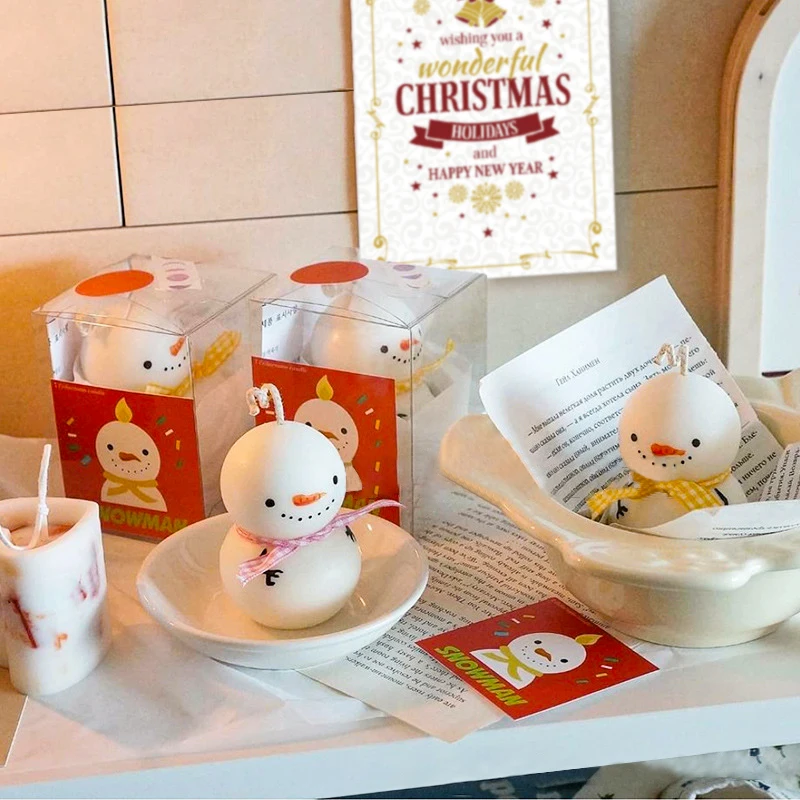 

Christmas Snowman Candle Silicone Mould Diy Doll Plaster Craft Homemade Soap Making Fondant Cake Baking Molds Home Decoration
