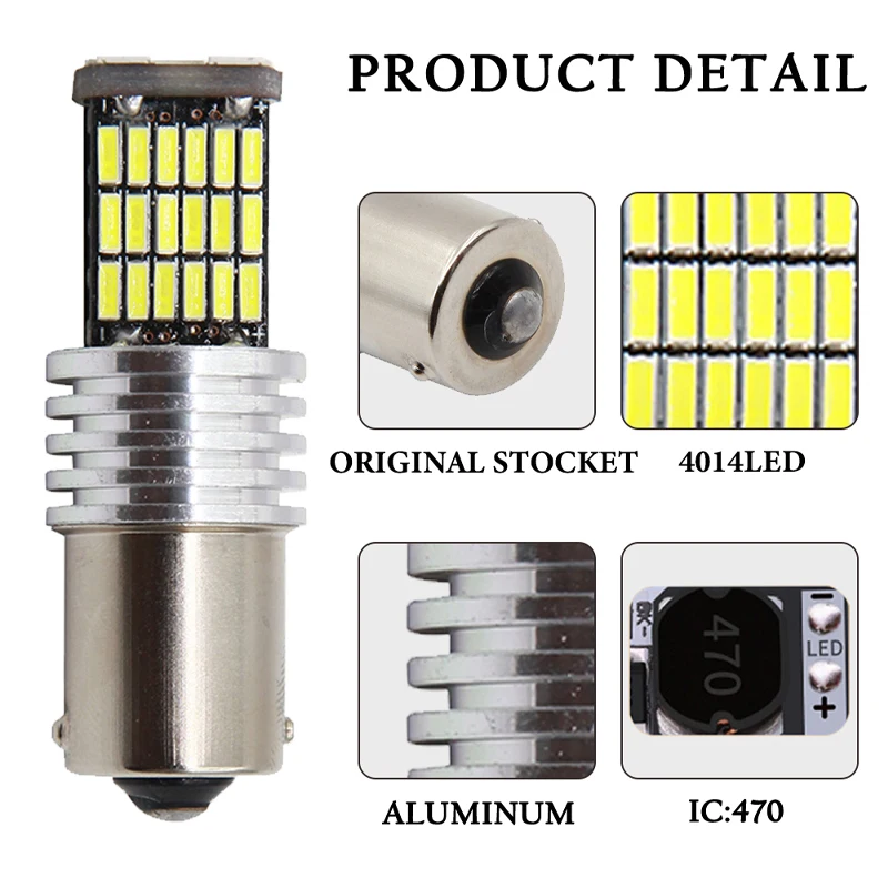 2 шт. автомобиля 1157 BAY15D p21/5 Вт 1156 BA15S T20 W21W T15 T25 3156 3157 4014led 45 SMD вело высокий автоматический поворот Стоп Хвост светильник
