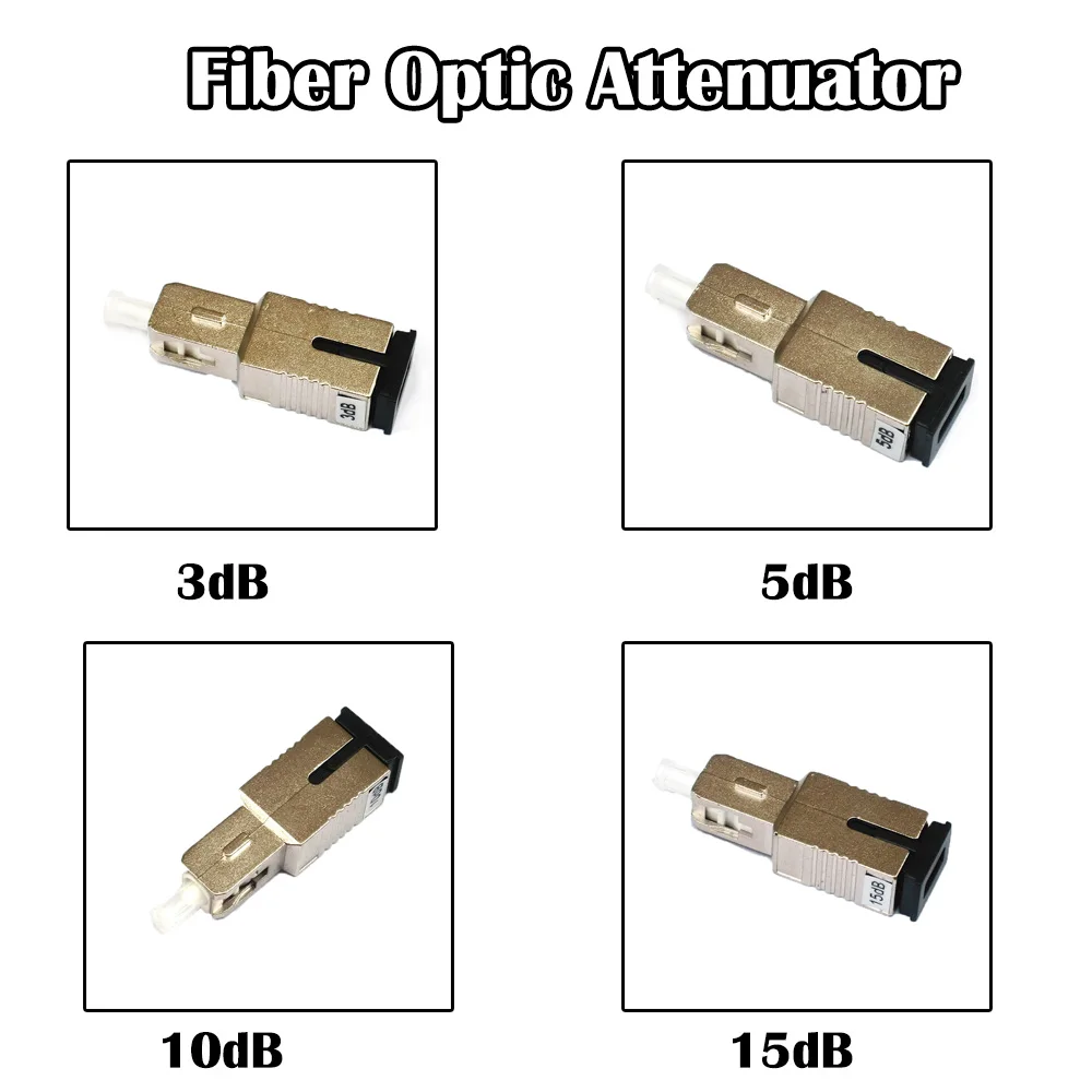 

5 Pieces SC Female to Male Fiber Optic Attenuator 3dB,5dB,10dB,15dB,SM Single Mode Simplex FTTH Ethernet Networking