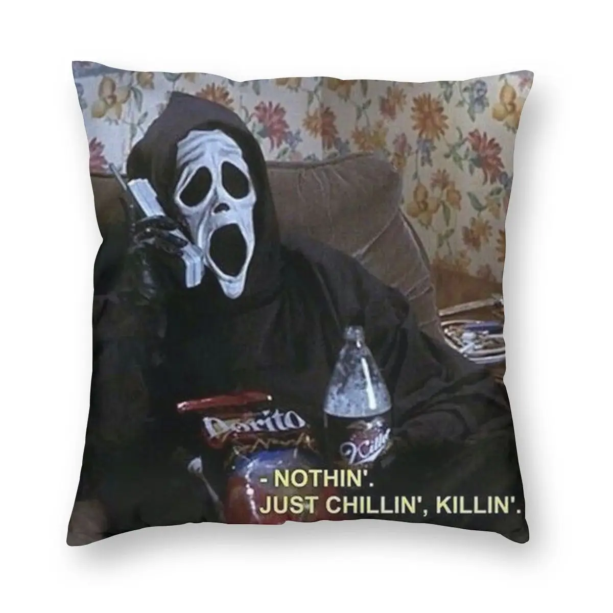 

Just Chillin Killin Pillowcase Printing Polyester Cushion Cover Decoration Horror Movie Scream Pillow Case Cover Home 45*45cm