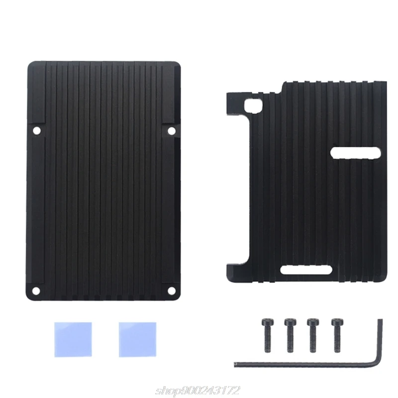 

For Raspberry Pi 4 Fan Case with Double Cooling Fan Aluminum Alloy Heatsink Simple Removable Cover A27 21 Dropship