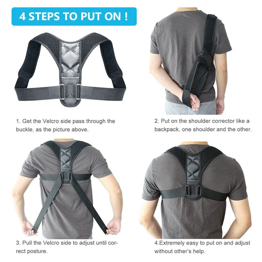 Body Shaper Corsets Back Posture Corrector For Men And Women-Powerful Velcro Adjustable Clavicle Back Support-Relieve Neck