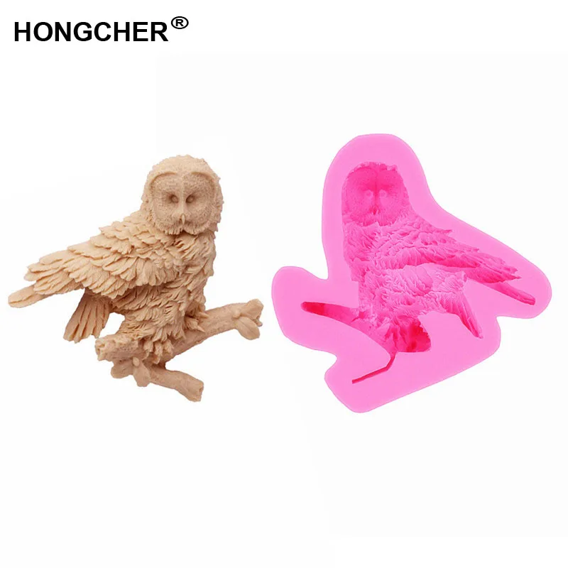 

New Owl Fondant Cake Silicone Mold. Chocolate cake dessert baking tools, DIY jewelry craft mold. Home kitchen baking clay molds.