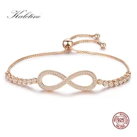 kaletine endless mens bracelets 925 sterling silver cz rose gold charm bracelet infinity tennis bracelets for women jewelry 2019