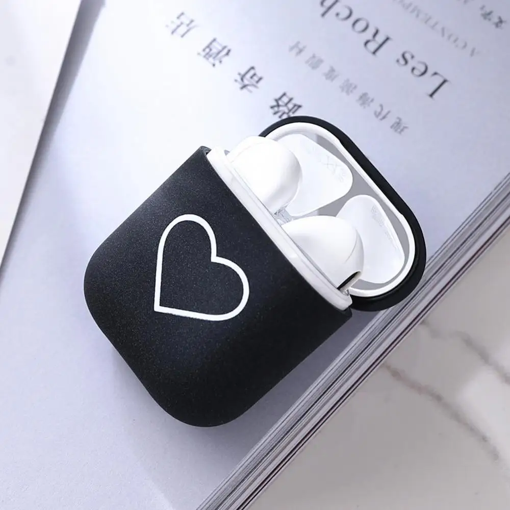 

Fashion Cute Heart Couples Case For AirPods Hard 1 Wireless T8L7 Pods For Air Accessorie Earphone PC Case 2 Earphone V4C5