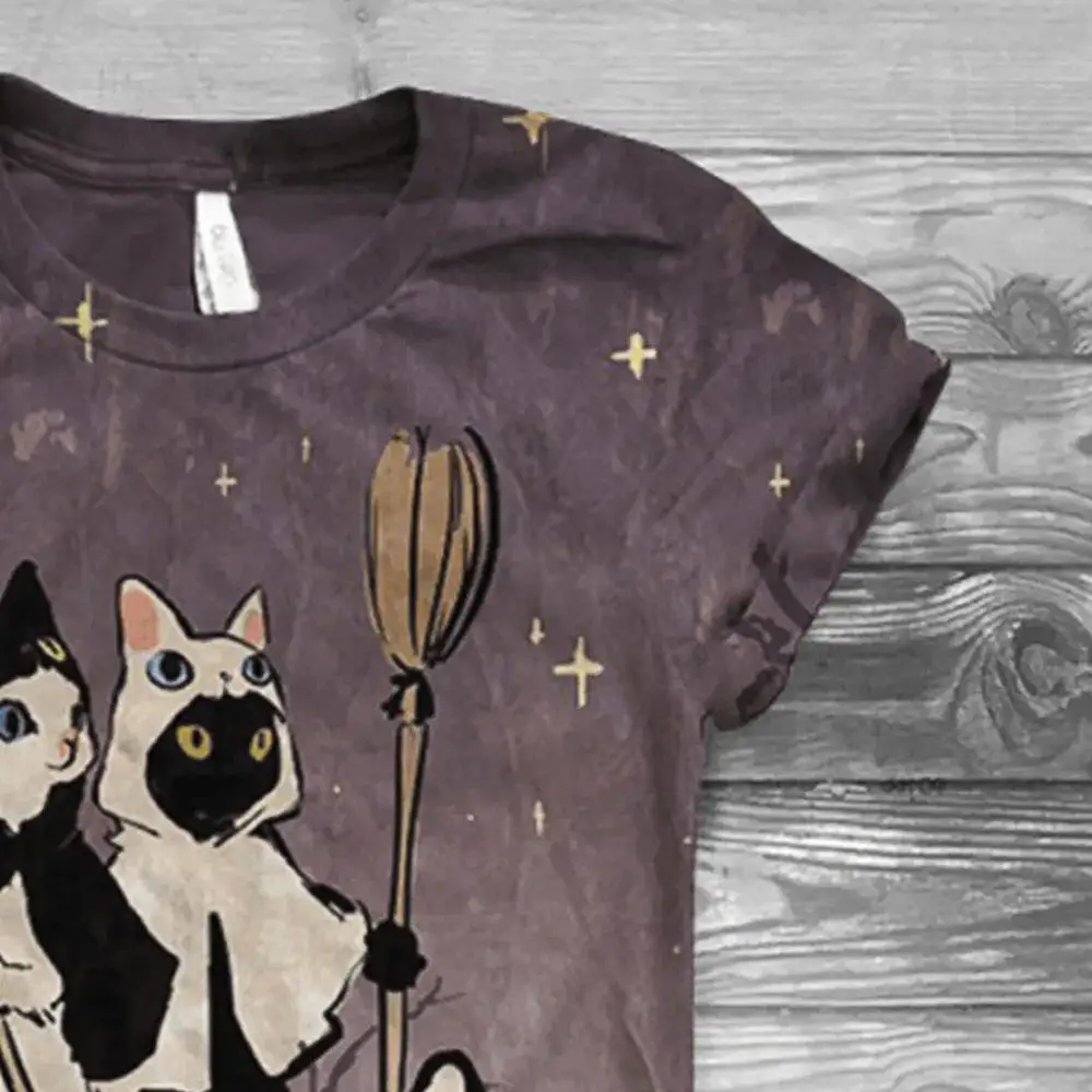 Футболка женская S-5XL с коротким рукавом круглым вырезом и принтом аниме кота топы