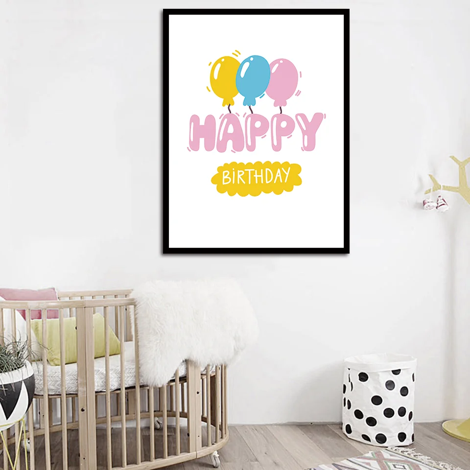 Печатный плакат в скандинавском стиле украшение для дома воздушный шар буква