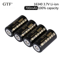 loadable li ion cylinder with capacity gtf 3 7v 16340 700mah 100 for led flashlight toy remote control 16340 points he