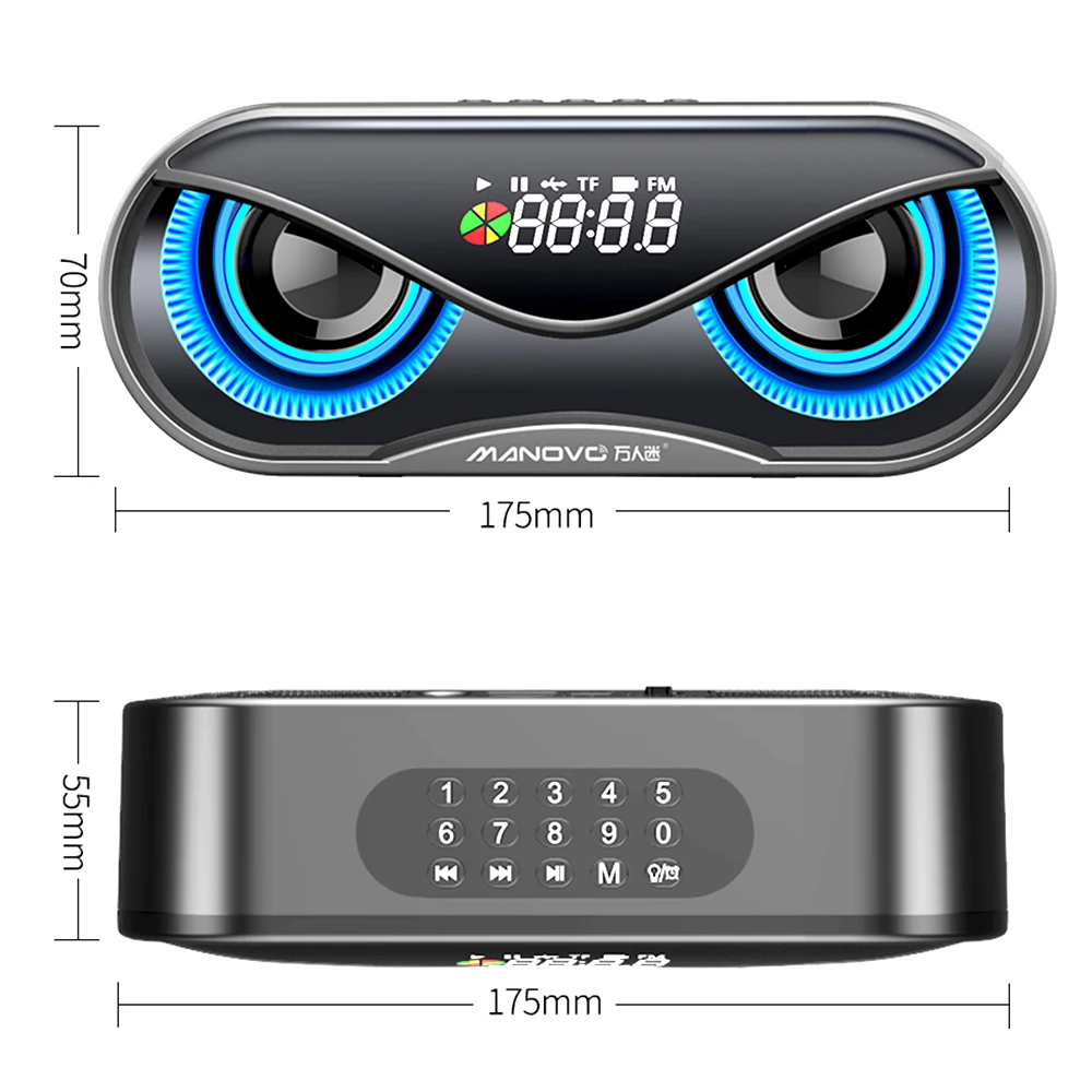 SPASH Bluetooth динамик светодиодный беспроводной громкий 3D объемный звук FM радио