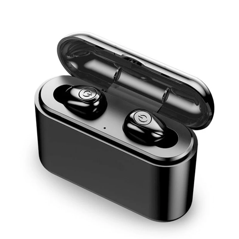 X8 Black Amorno Bluetooth настоящие беспроводные наушники 5D стерео наушники мини TWS водонепроницаемые наушники без головок 2200 мАч power Bank для телефона - Цвет: X8 Black