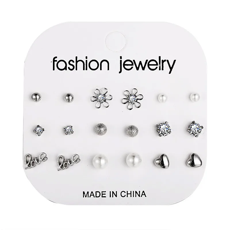 Новинка 12 пар/компл. Белый Имитация Жемчуга Комплект сережек для женщин