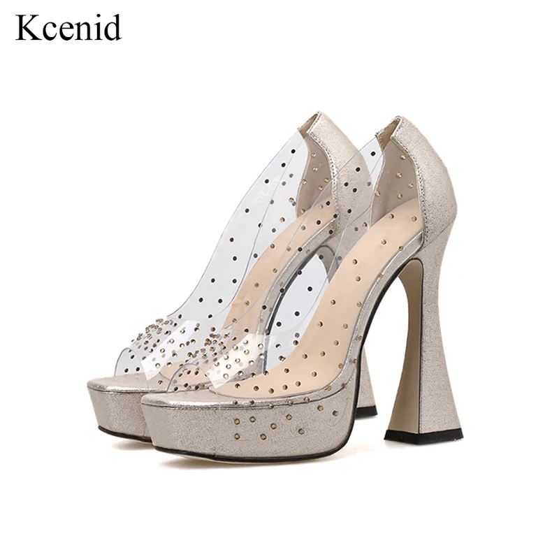 Kcenid 13 5 см Обувь на высоком каблуке и платформе вечерние свадебные туфли