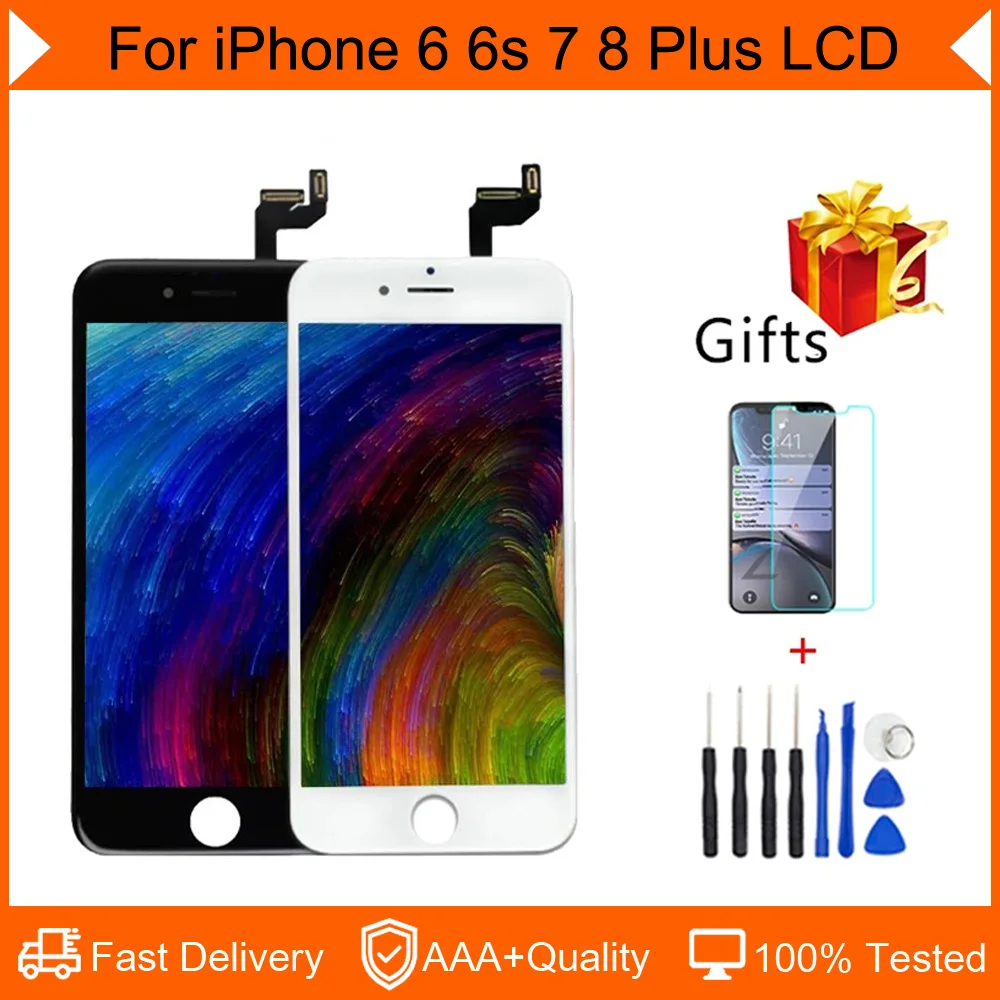 

AAA+++ Quality Pantalla For iPhone 6 6S 7 8 Plus LCD Display With 3D Touch Screen Replacement 100% No Dead Pixel Perfect Repair