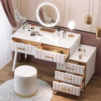 light luxury style dressing table with led mirror small apartment ins bedroom furniture dresser set makeup vanity storage table