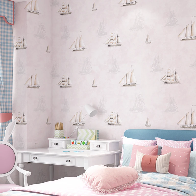 Обои beibehang для детской комнаты мальчиков средиземноморские синие вертикальные