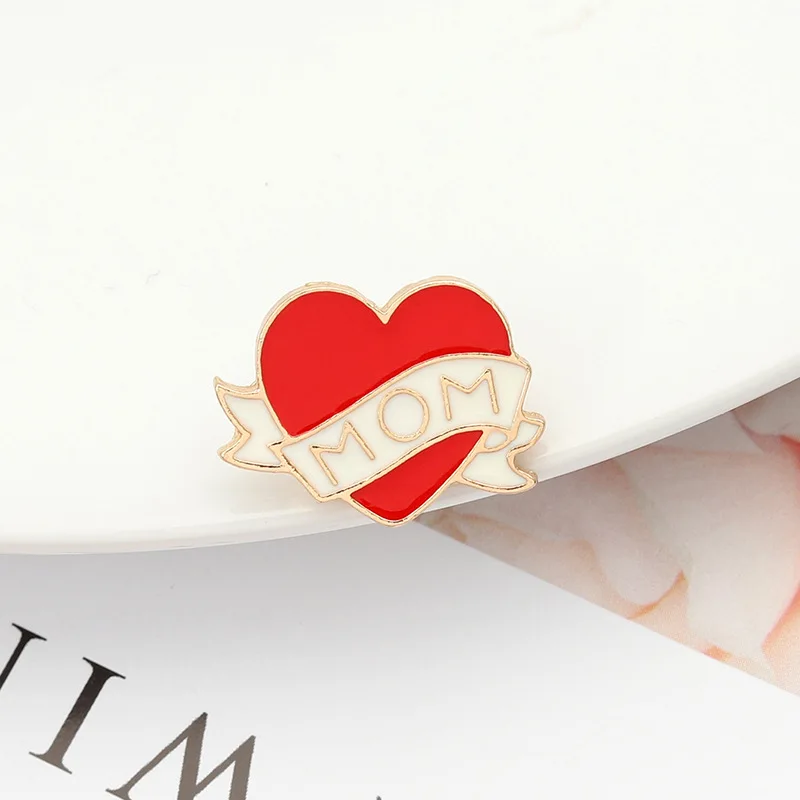 

Creative Mom Brooch Mother's Day Gift Brooch Fashion Enamel Pin Love Brooch Creative Mom Love Brooch Lapel Pins Romantic Badge