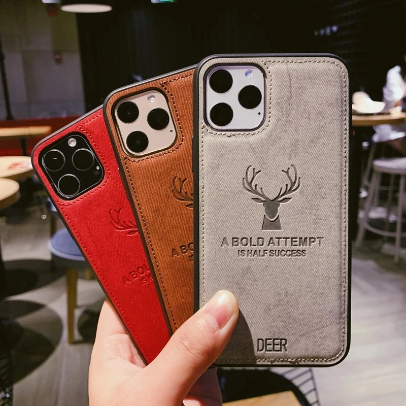 

Luxury Fabric Bat Soft Cloth Deer Cover for iphone 12 11 Pro max XR X XS Phone Case For iphone 7 8 6 6S SE2 TPU Back Cover Coque