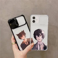 bungo stray dogs phone case for iphone 7 8 11 12 x xs xr mini pro max plus slide camera lens protection