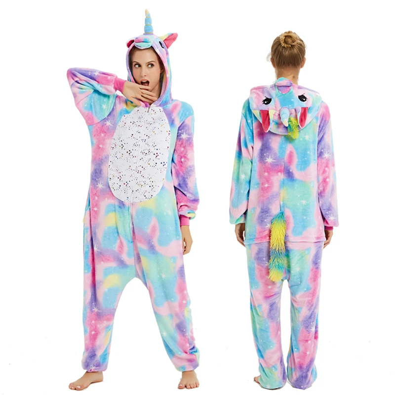 Colorful Pegasus Кигуруми пижамы женские пижамы единорог аниме панда Onesie Пикачу костюм пижамы для взрослых Кигуруми комбинезоны единорог пижамы - Цвет: Colorful Pegasus