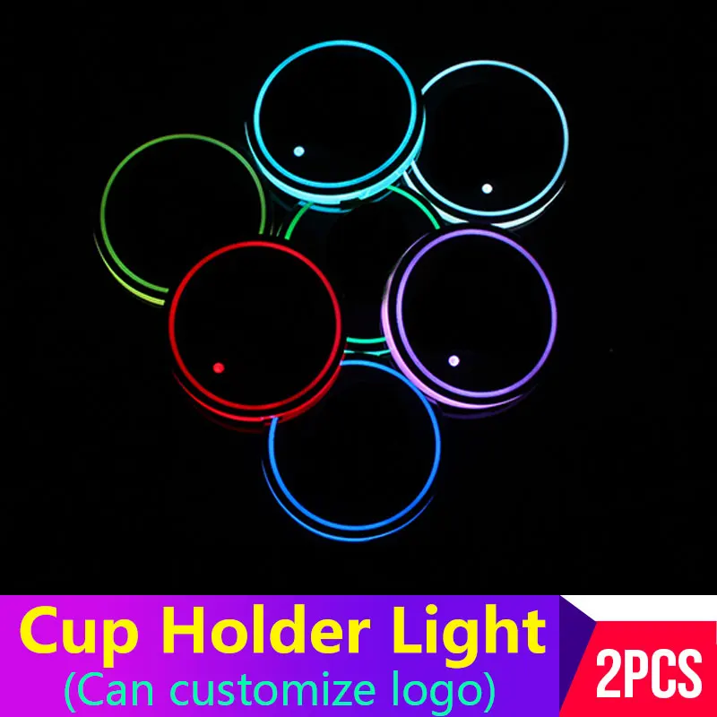 СВЕТОДИОДНЫЙ Автомобильный держатель для чашек 2 шт. светильник с логотипом Coaster