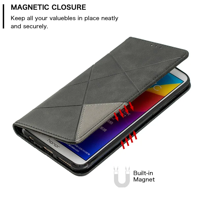 Honor 7C чехол Huawei AUM L41 Чехол книжка на магнитной застежке из натуральной кожи для
