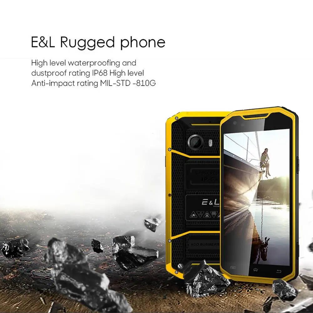 E & L Proofing W8 смартфон с 5 дюймовым дисплеем восьмиядерным процессором MTK6753 ОЗУ 2 Гб