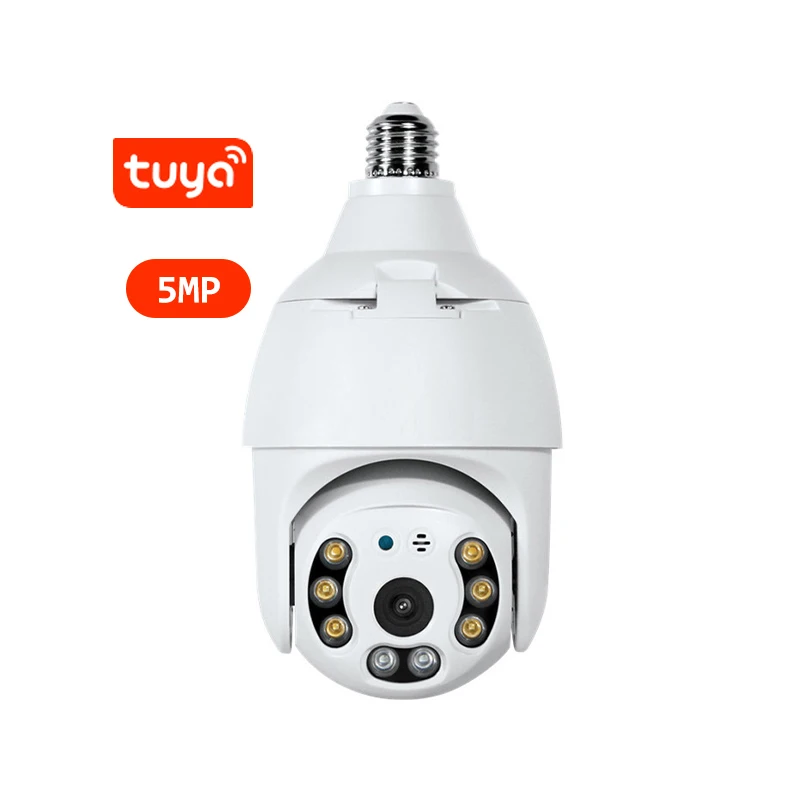 Умная уличная лампа 3MP Tuya Smart Life Wi-Fi IP PTZ ИК камера ночного видения для домашней