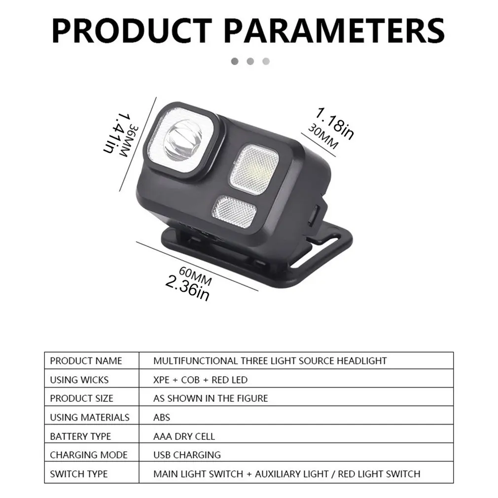 

Led Headlamp For Outdoor Strong Light Camping Night Lighting Waterproof Lightweight Portable Warning Light