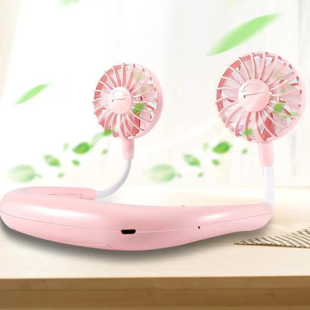 Студенческий ленивый вентилятор Usb зарядка портативный Прохладный нашейный на