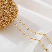 copper 14k gold plated chain mini heart chain 50cm for jewelry making diy necklace earrings bracelets tassel chain spool